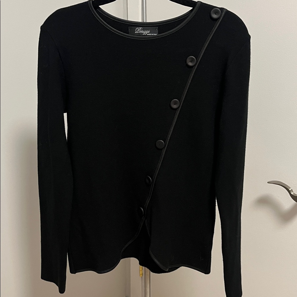 Elegant Black sweater with Button Detail